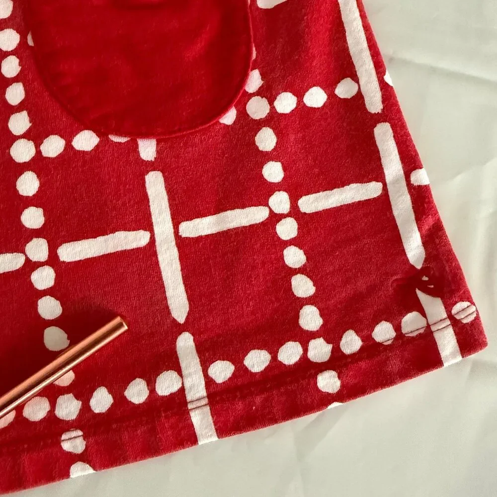 Gymboree Girls 6 Red Grid Windowpane Pocket Aline Knit Dress *READ*